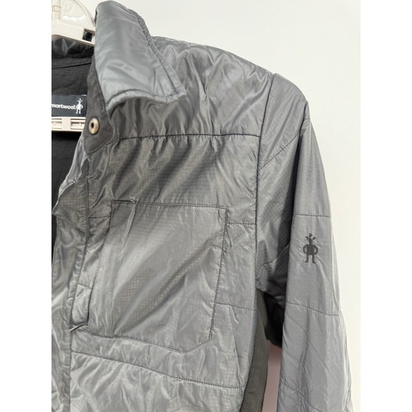 Smartwool Smartloft 60 Snap Down Shirt Men's Medium Charcoal Puffer Quilted - Picture 2 of 11